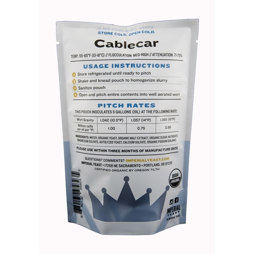 Imperial Yeast | L05 Cablecar Lager | Beer Yeast | Double Pitch | 200 Billion Cells