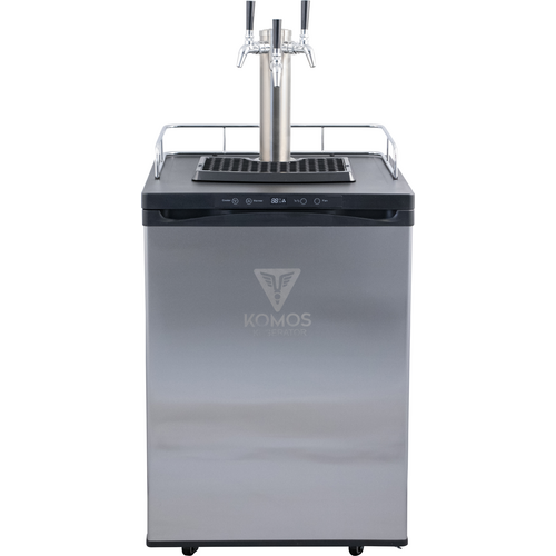 KOMOS® Kegerator with Intertap® Stainless Steel Faucets MoreBeer