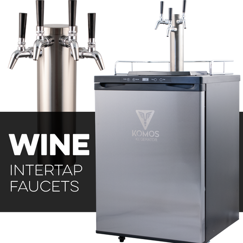 KOMOS® Wine Kegerator with Intertap® Stainless Steel Faucets MoreBeer