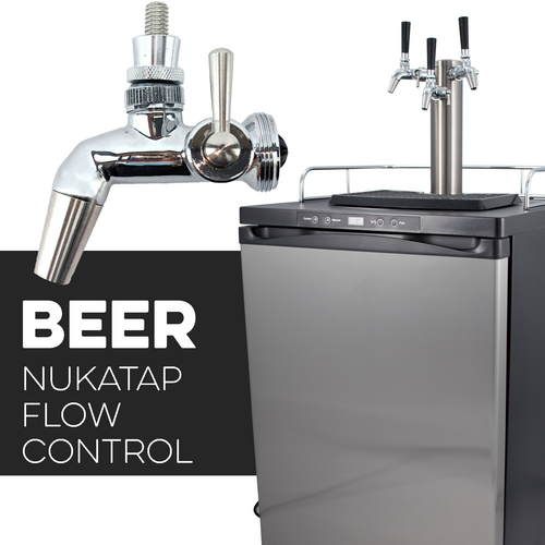 KOMOS® Kegerator with NukaTap® Stainless Flow Control Faucets MoreBeer