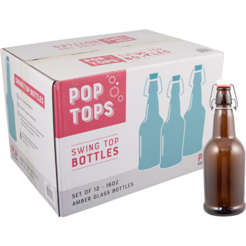 PopTops™ Swing Top Bottles 16 oz Case of 12 MoreBeer