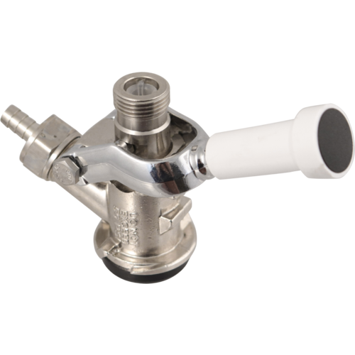 D-Style Keg Coupler | Sanke Keg Beer Tap | Stainless Steel Probe | PRV | Gas Barb Included