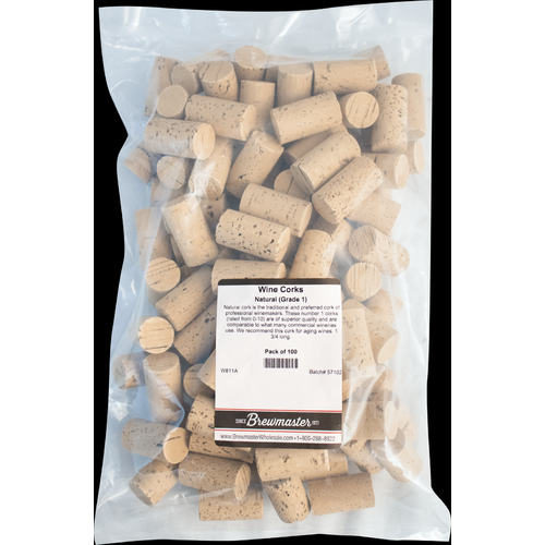 Natural Wine Corks Premium Grade 1 Molinas MP 1N 9 x 1.75