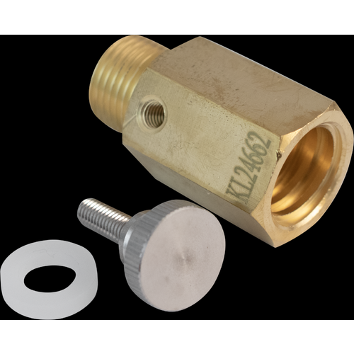 KegLand Deluxe Sodastream Cylinder Adapter w/ Pin Adjustment | CGA320 Male Thread x TR21-4 Female Thread | KL24662