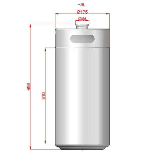 KegLand Mini Keg | Stainless Pressurizable Beer Keg | 8L | 2.1 Gallon