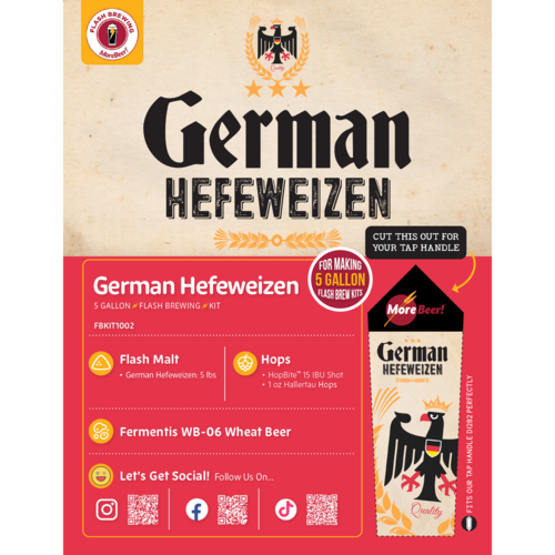 Flash Brewing™ | German Hefeweizen | 5 Gallon Beer Recipe Kit | Just Mix & Ferment