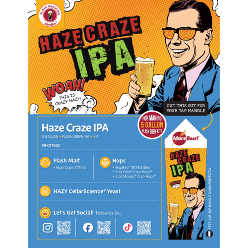 Flash Brewing™ | Haze Craze | 5 Gallon Beer Recipe Kit | Just Mix & Ferment