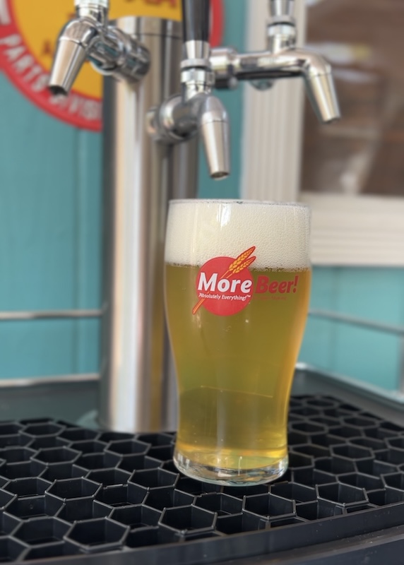 A perfect pour of beer into a glass