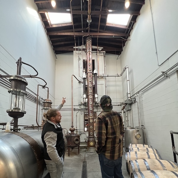 A copper distilling setup