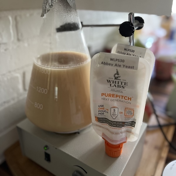 Packets of brewing yeast