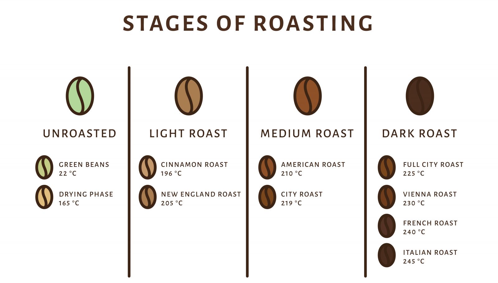 Stages of Rosting Cofee